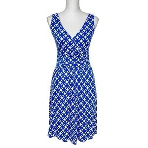 Boden Sleeveless Mini Dress Size 4 Blue White